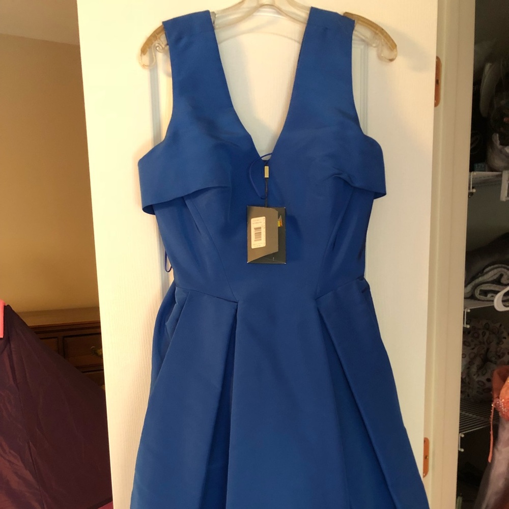 Zac Posen sapphire blue cocktail dress